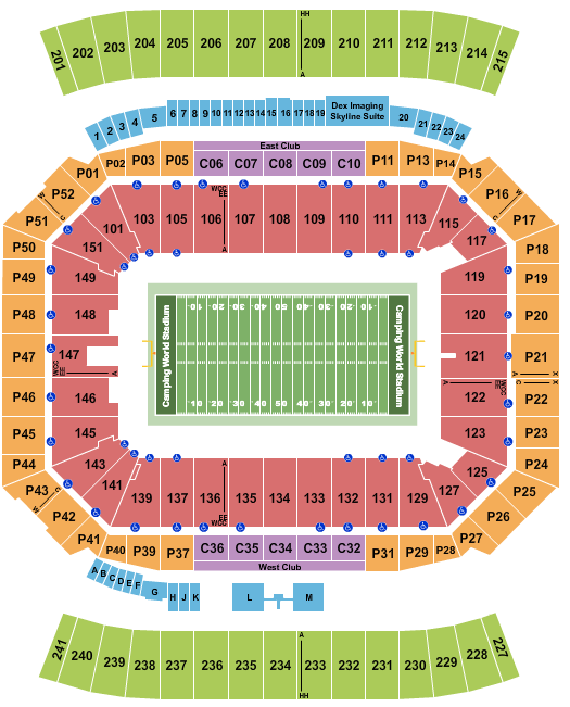 Camping World Stadium Pop-Tarts Bowl Seating Chart